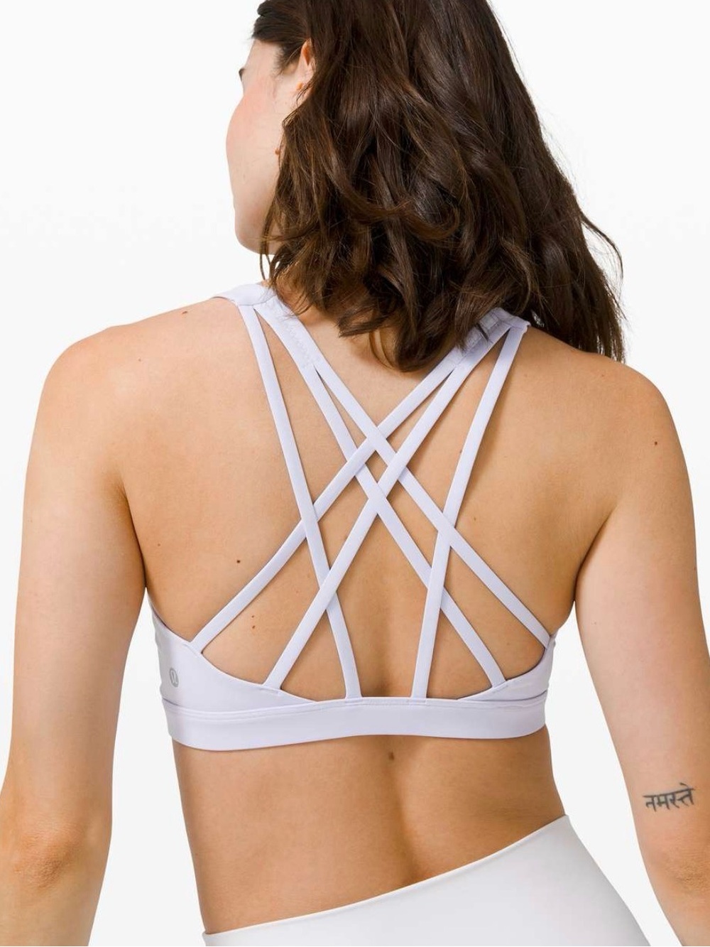 Lululemon Free To Be Serene Bra White Strappy Open Back Yoga Bra Size 4